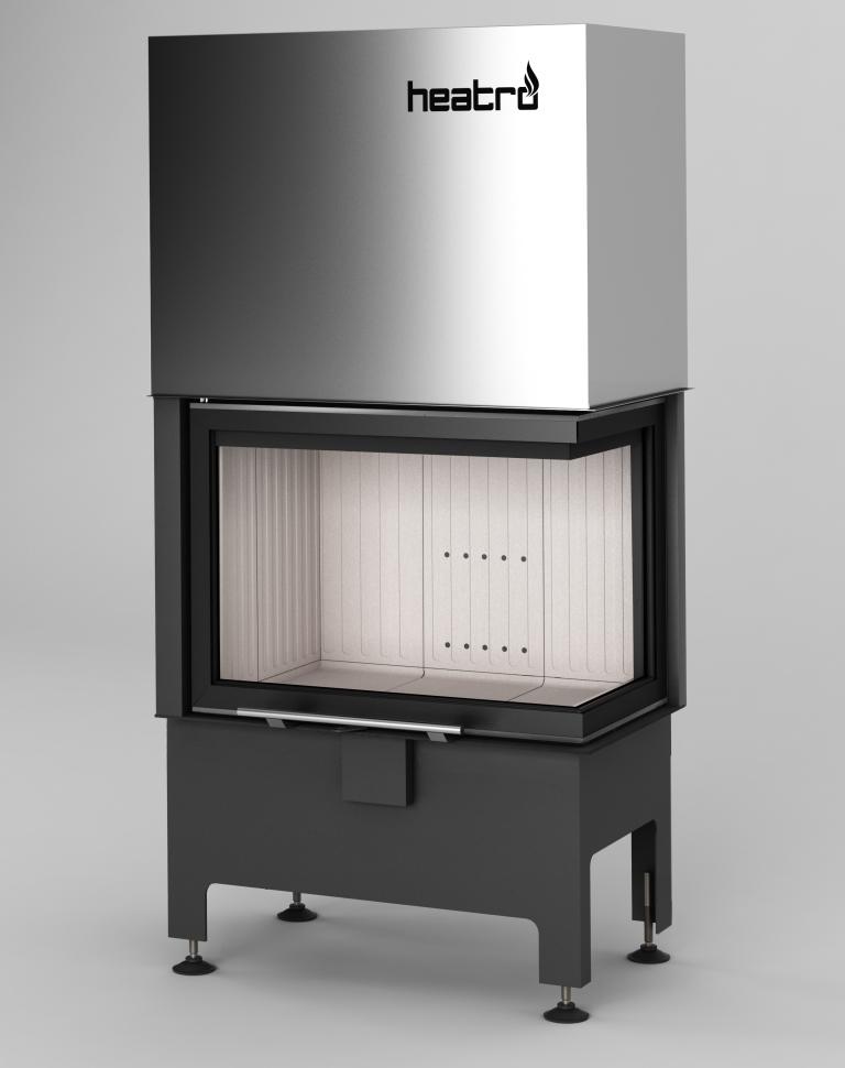 Zestaw kominek powietrzny stalowy KRATKI LUCY Prawy BLACK 14 kW Ø 200 z akcesoriami Heatro 55PH - Zestaw kominek powietrzny stalowy KRATKI LUCY Prawy BLACK 14 kW Ø 200 z akcesoriami